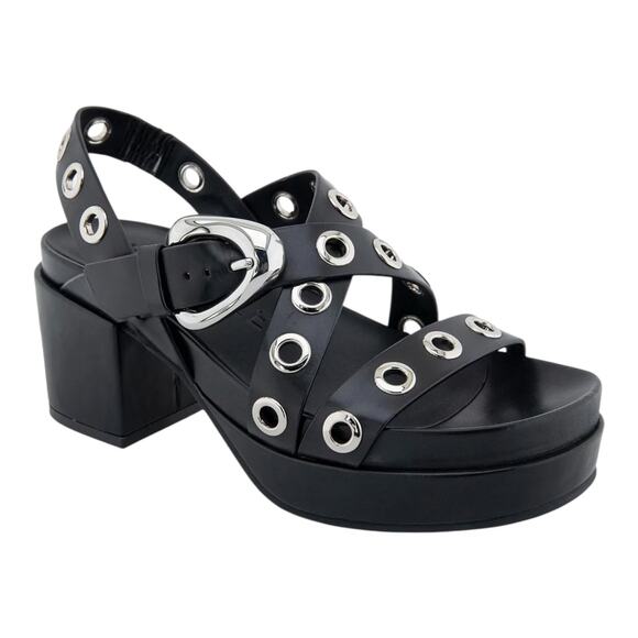 Aerosoles Women's Cleveland Embellished Platform Sandals Black Size 6 1/2 - Picture 1 of 5